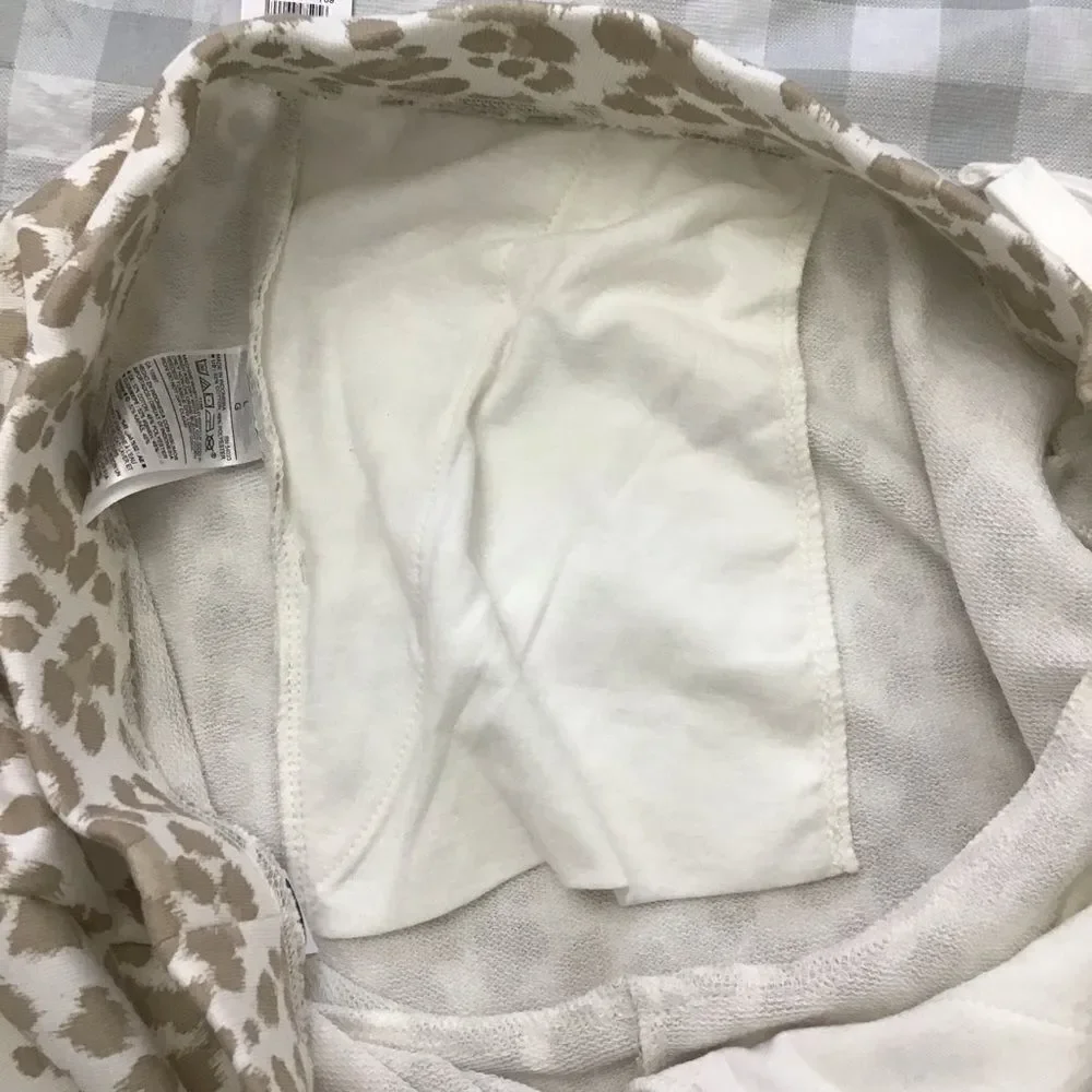 Leopard OLD Navy mini shorts animal prints ecru white tan beige cotton blend L - Picture 4 of 11
